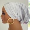 White Rhinestone Pleated Turban
