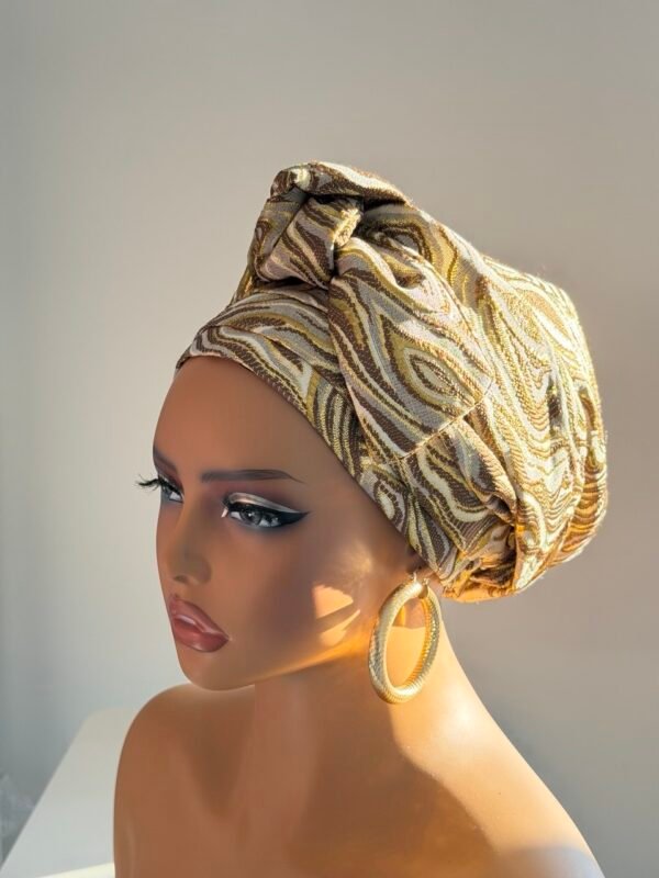 5972204127796270925 Gold Marble Knot Turban