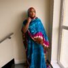Vibrant Tie-Dye Hijab and Abaya 2-piece Set